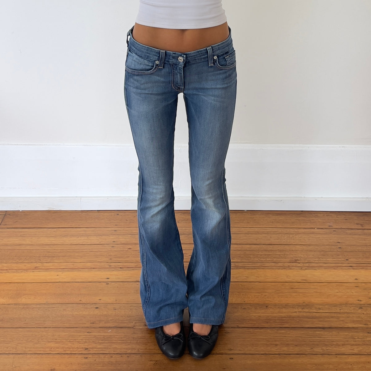 low rise bootcut jeans