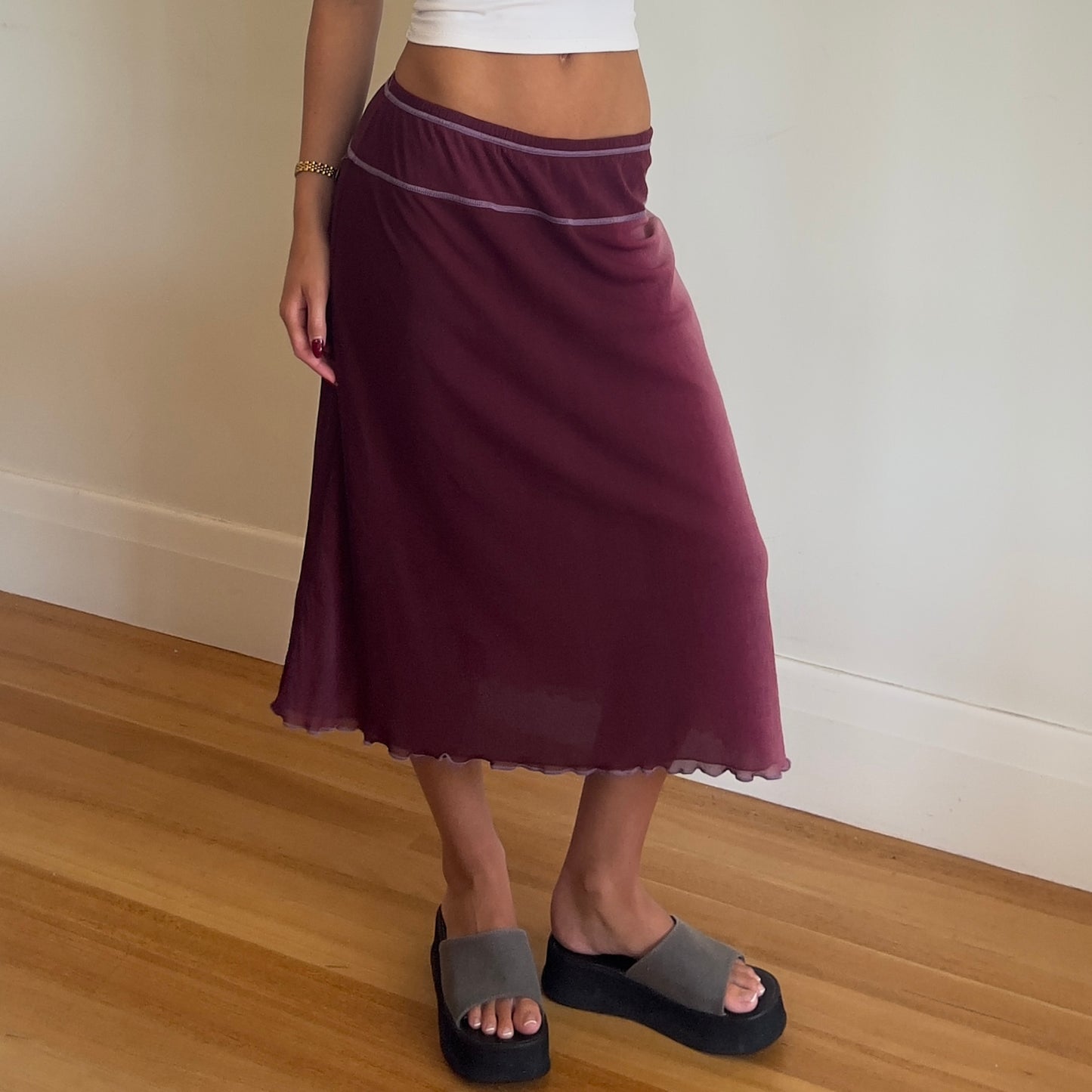 vintage gradient midi skirt