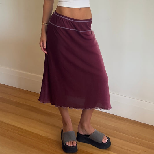vintage gradient midi skirt