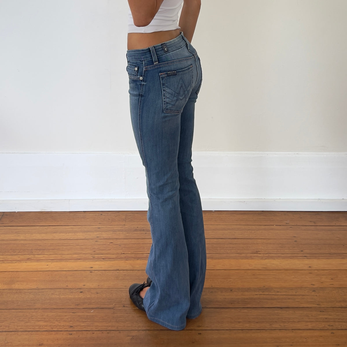 low rise bootcut jeans