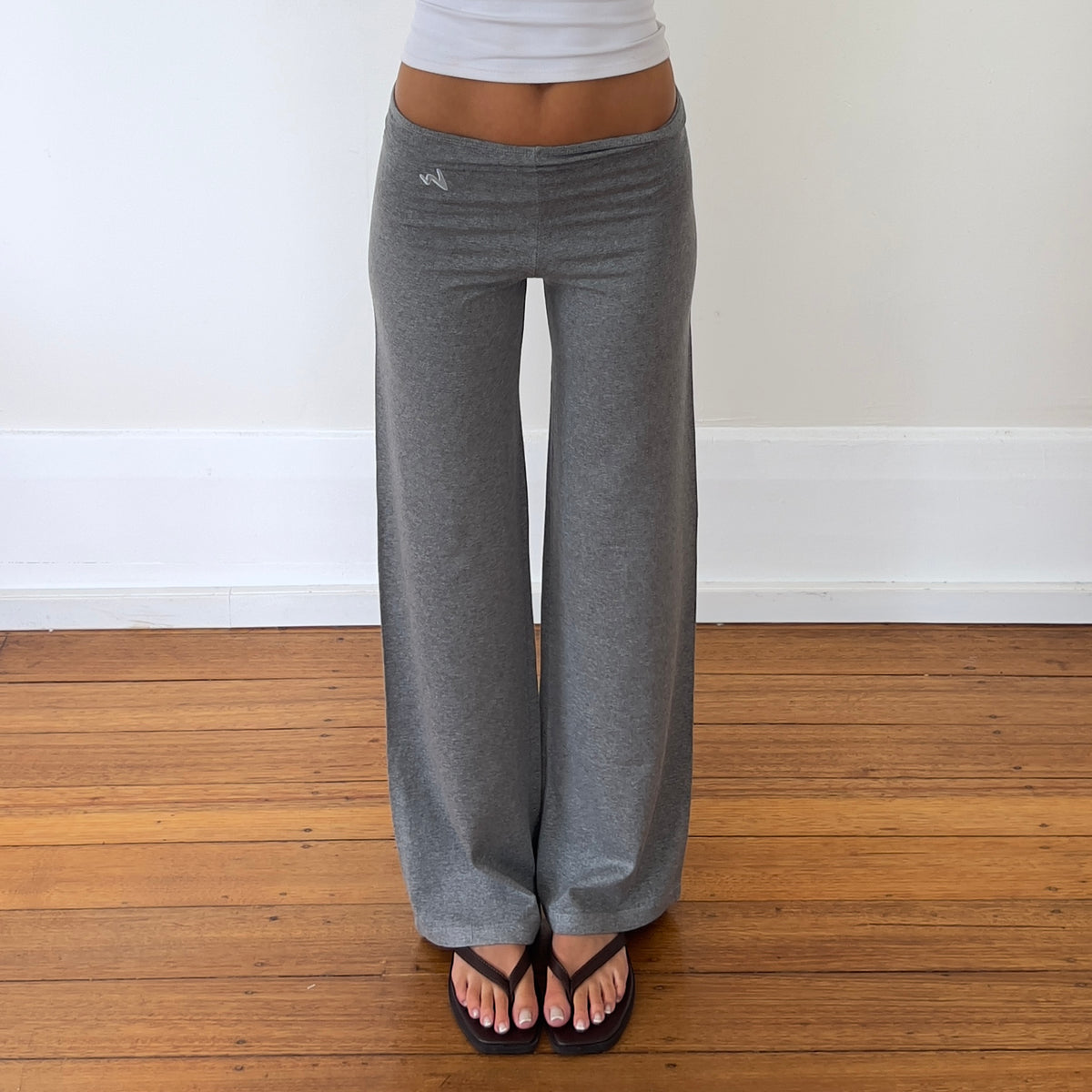 grey wide leg sweatpants