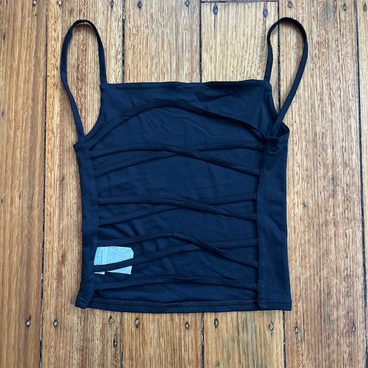 black strappy tank