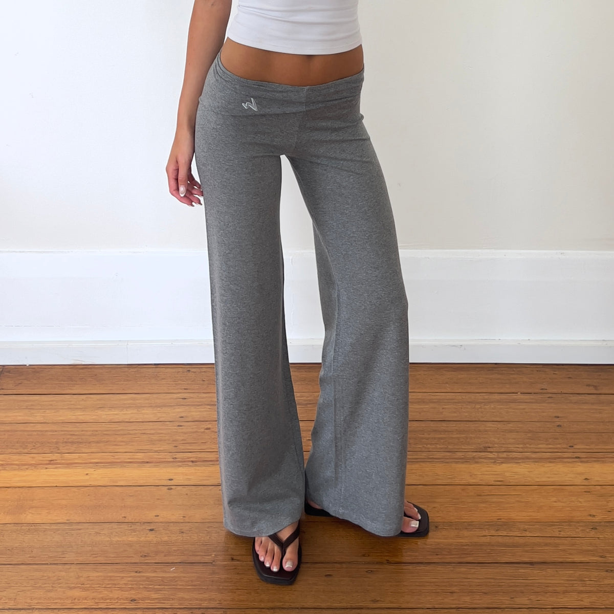 grey wide leg sweatpants