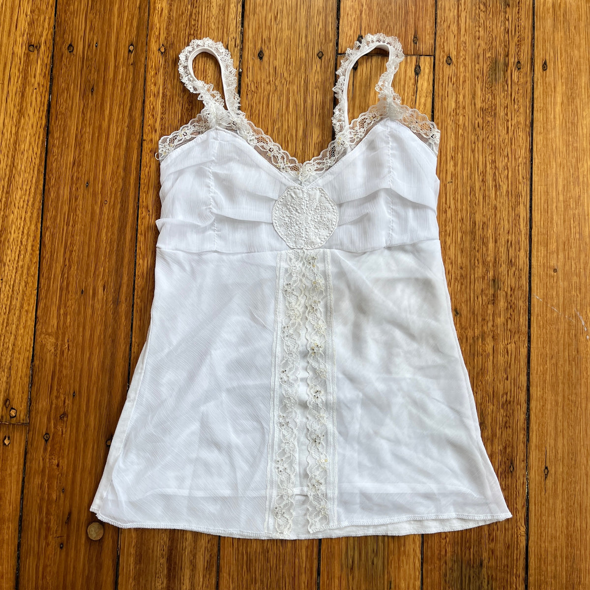 white lace detail cami