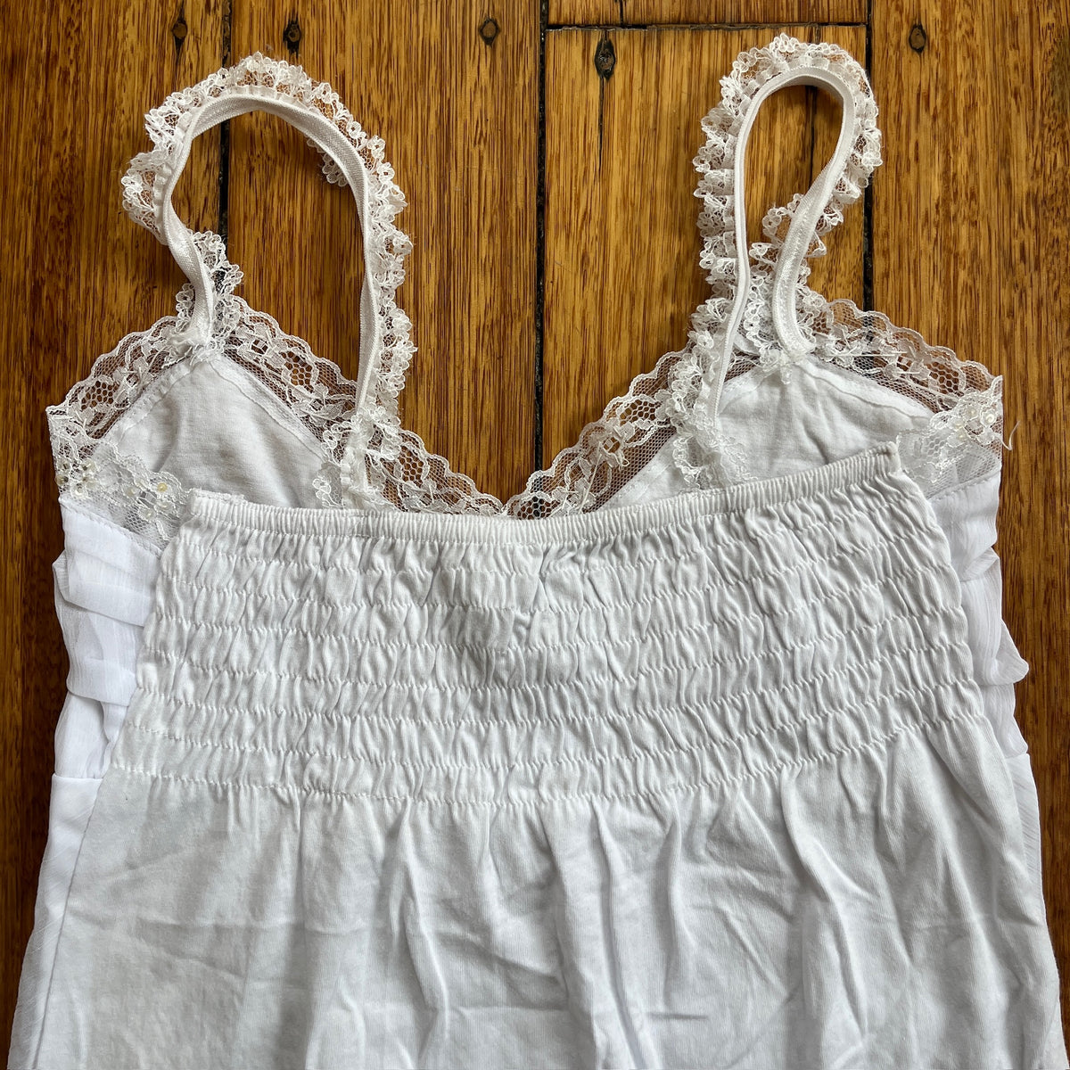 white lace detail cami