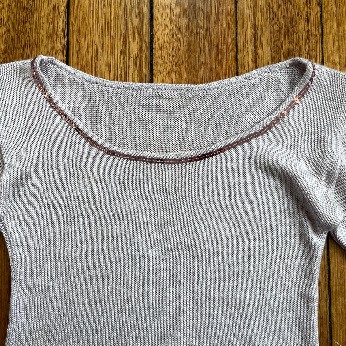 off-shoulder lilac knit