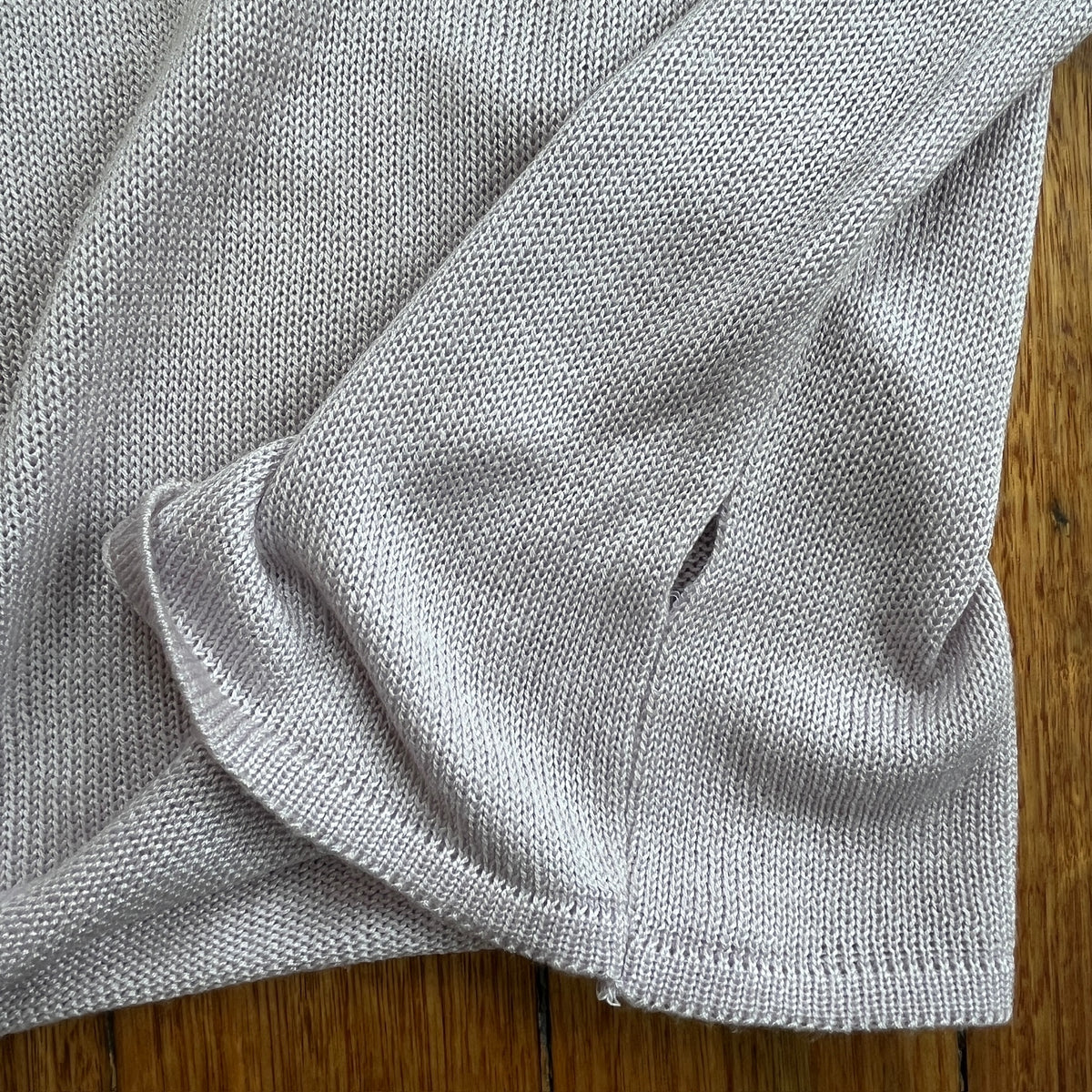 off-shoulder lilac knit