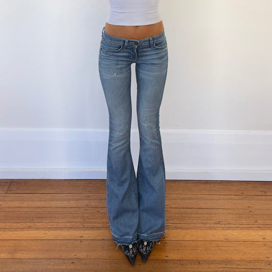 low rise flared jeans