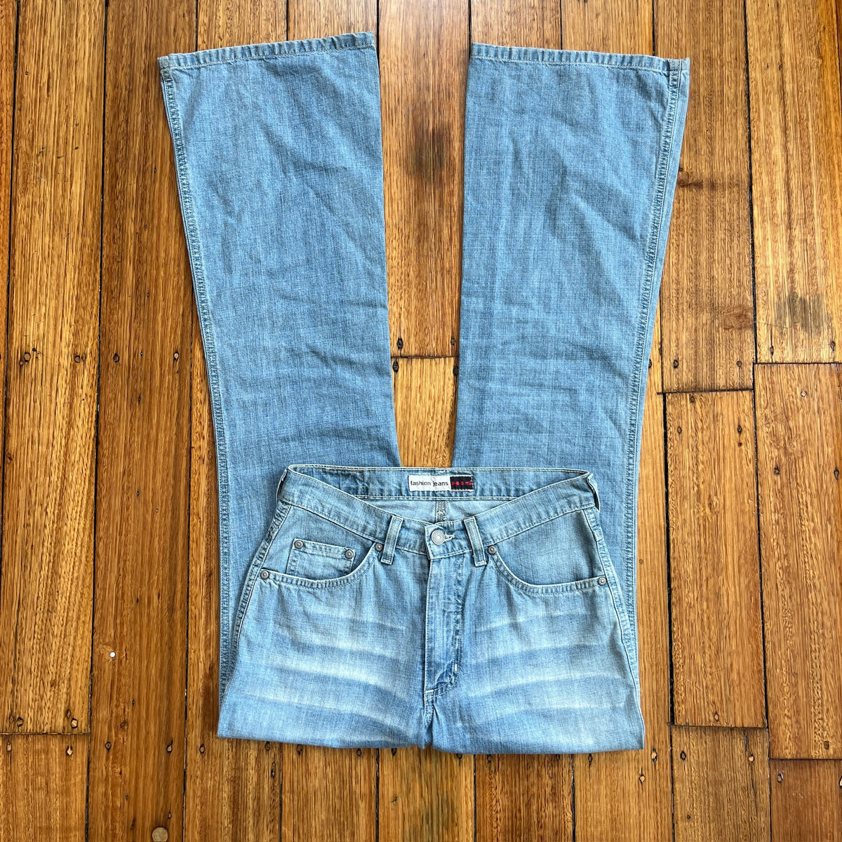 light denim flared jeans