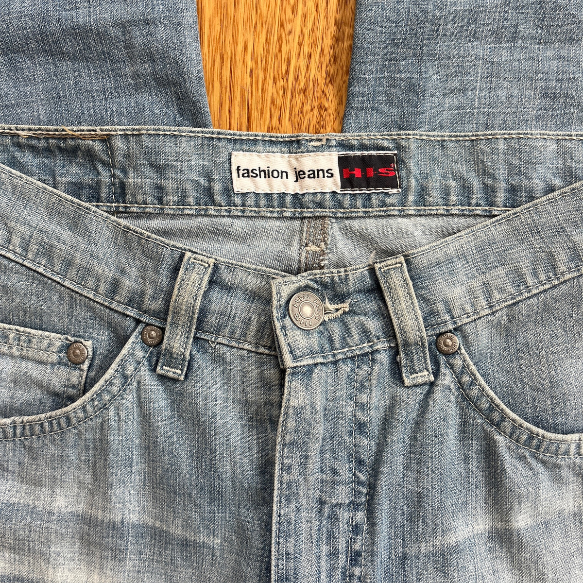 light denim flared jeans