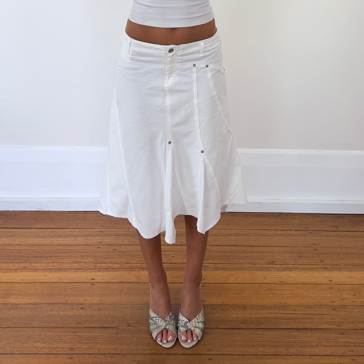 white midi skirt