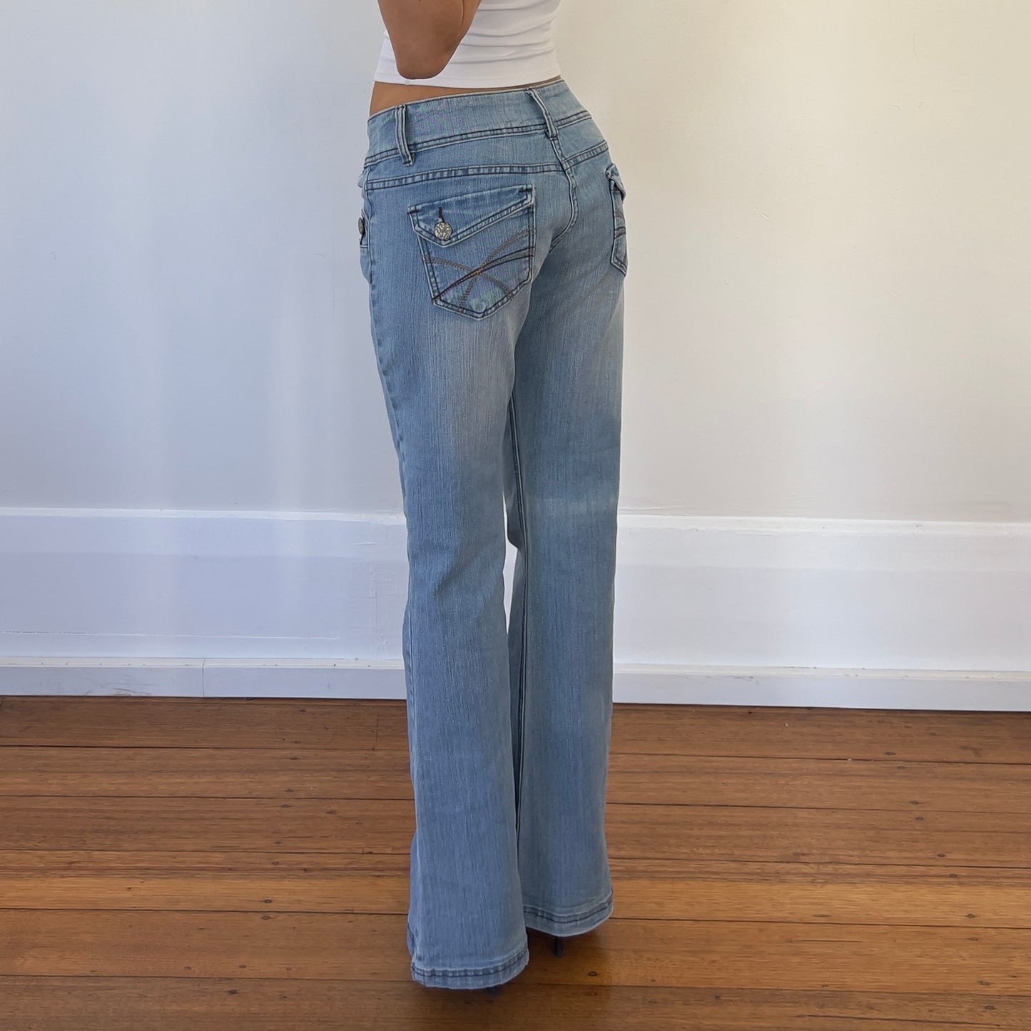 light denim flared jeans
