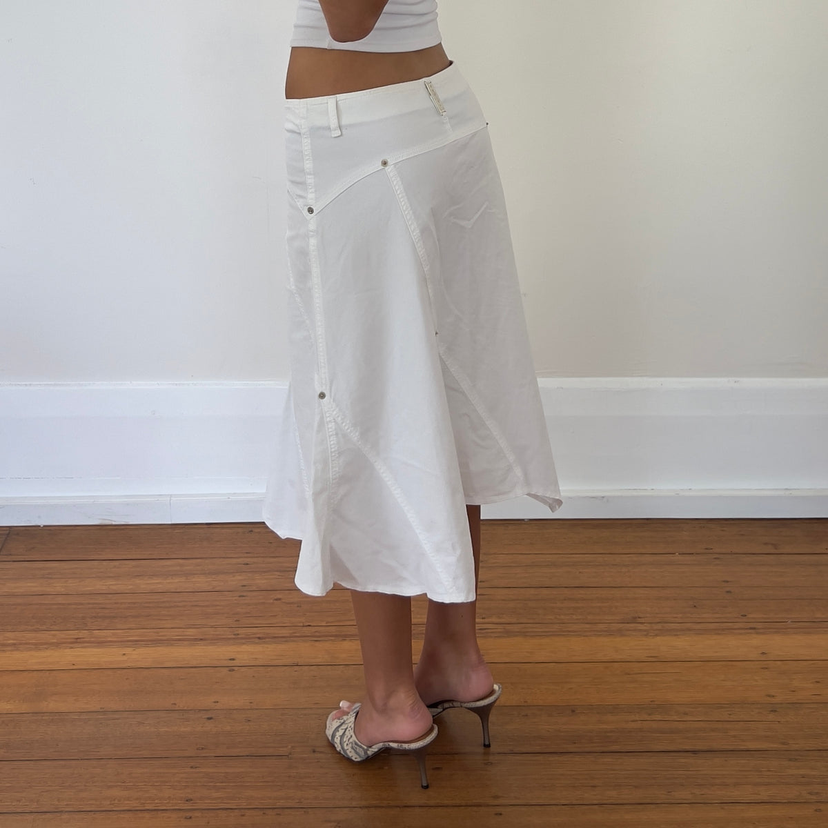 white midi skirt