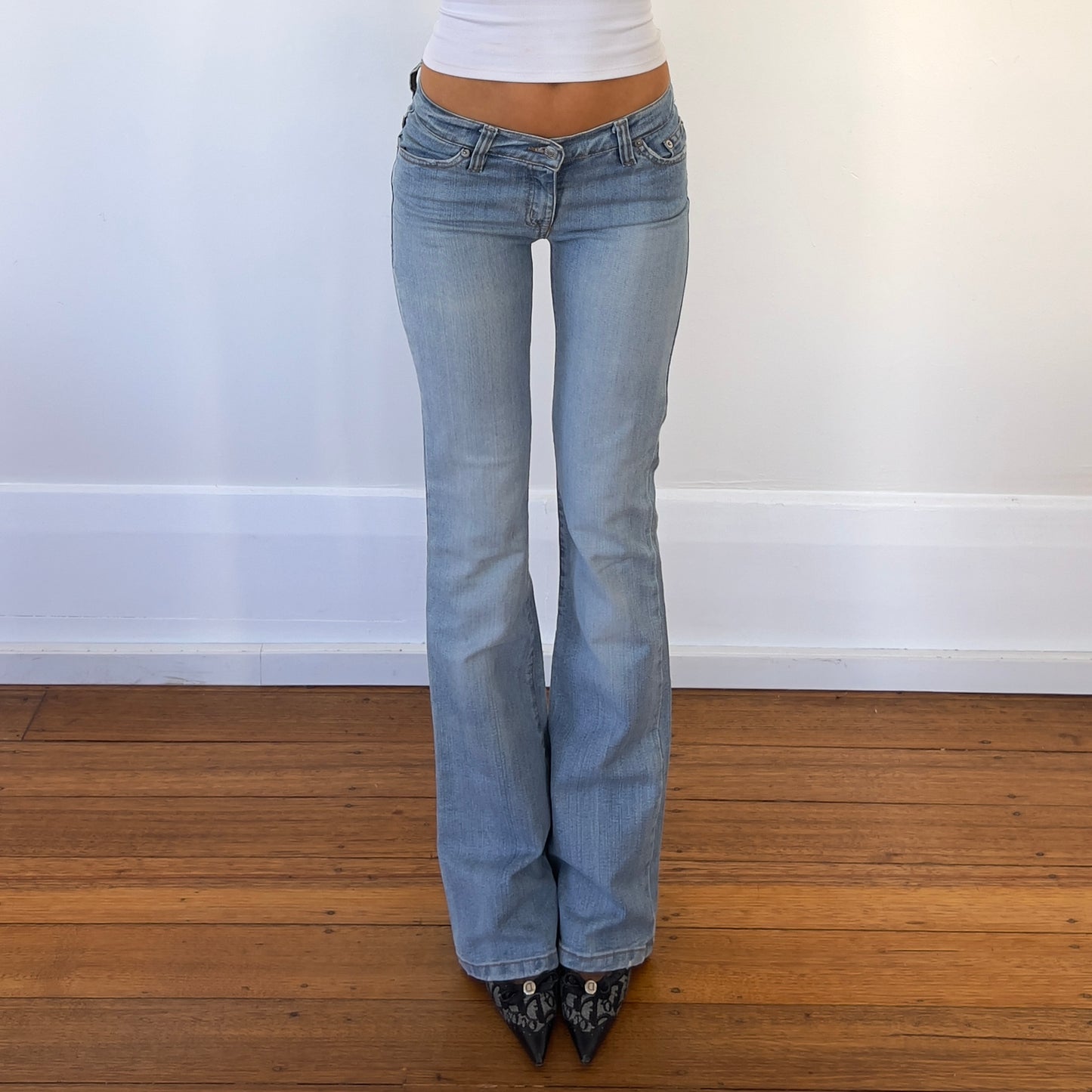 light denim bootcut jeans