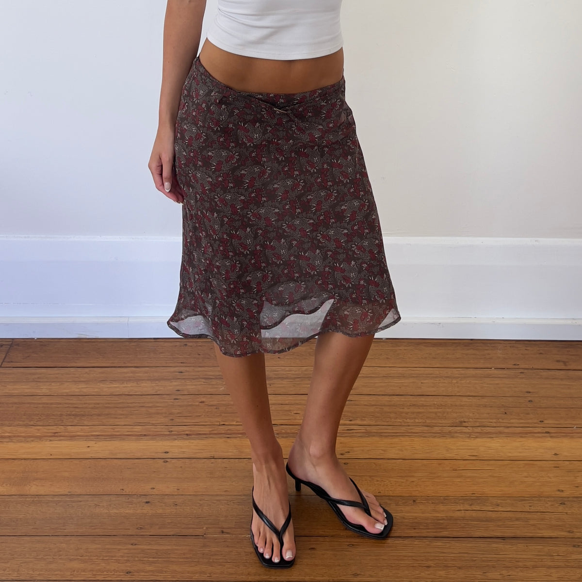 floral midi skirt