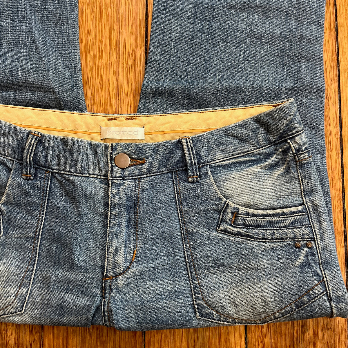 low rise flared jeans