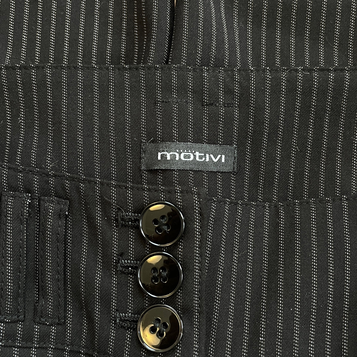 low rise pinstripe trousers