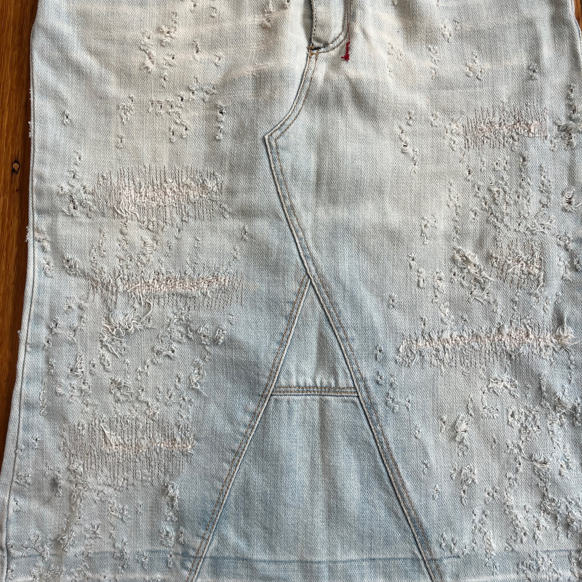 denim midi skirt