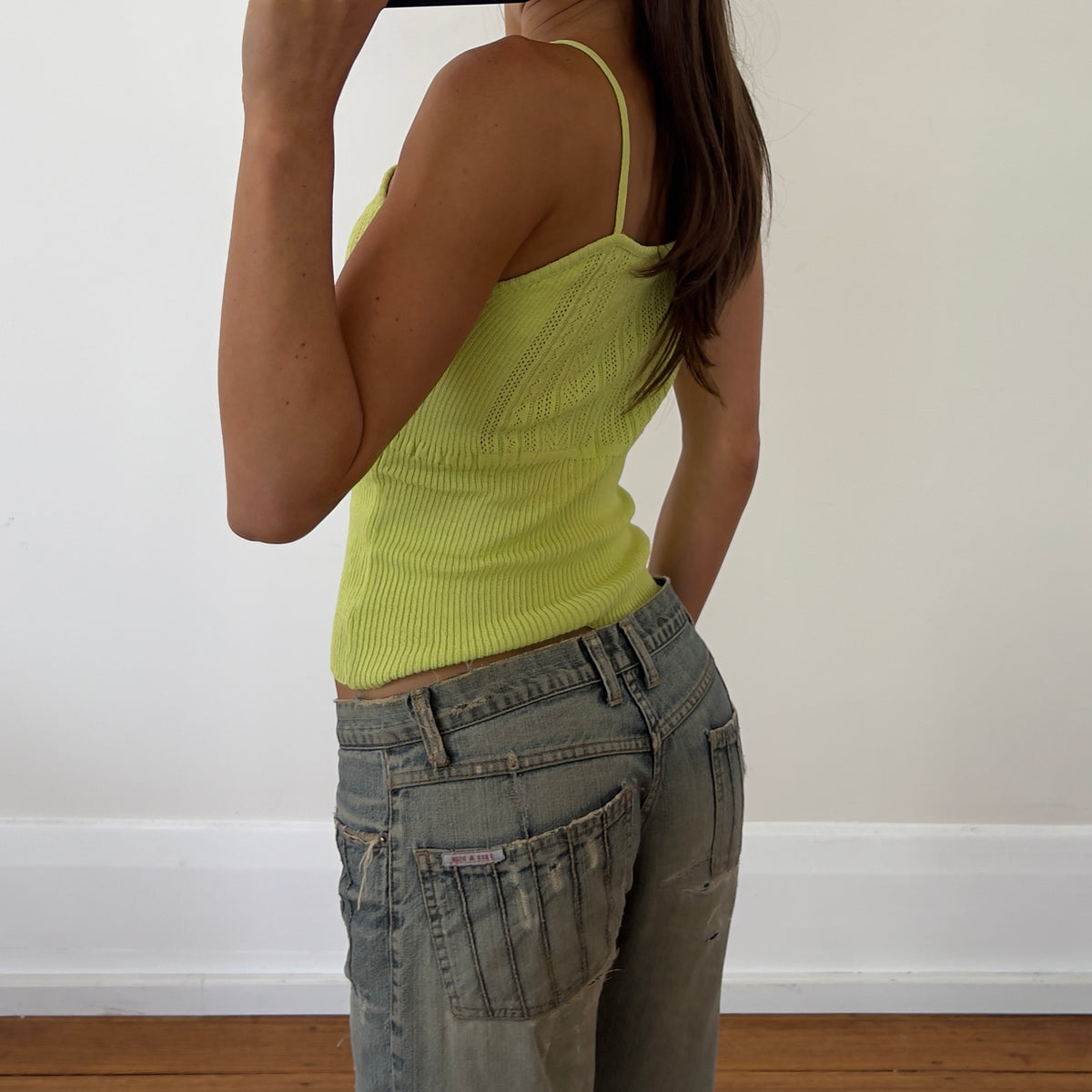 lime knit cami