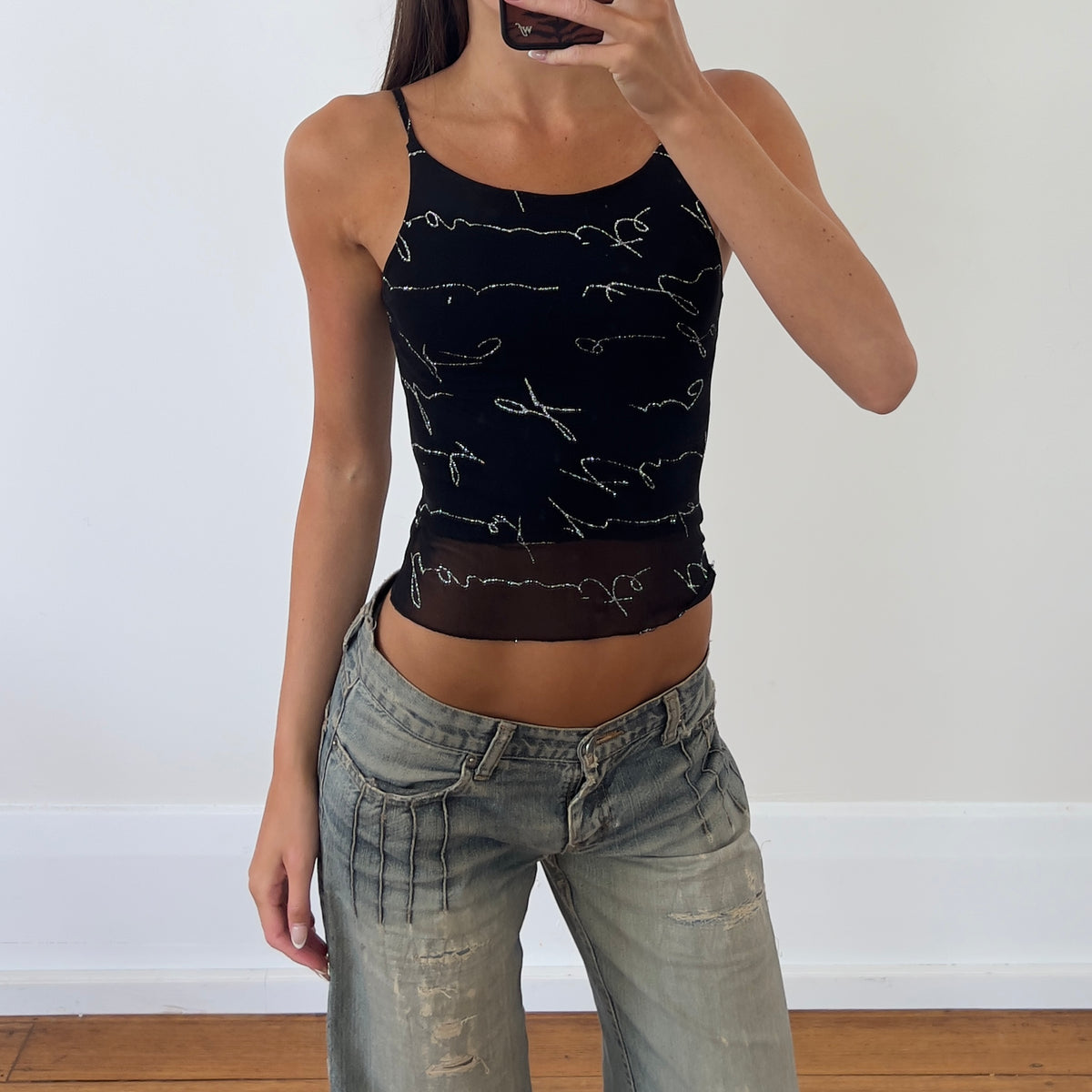 black graphic tank