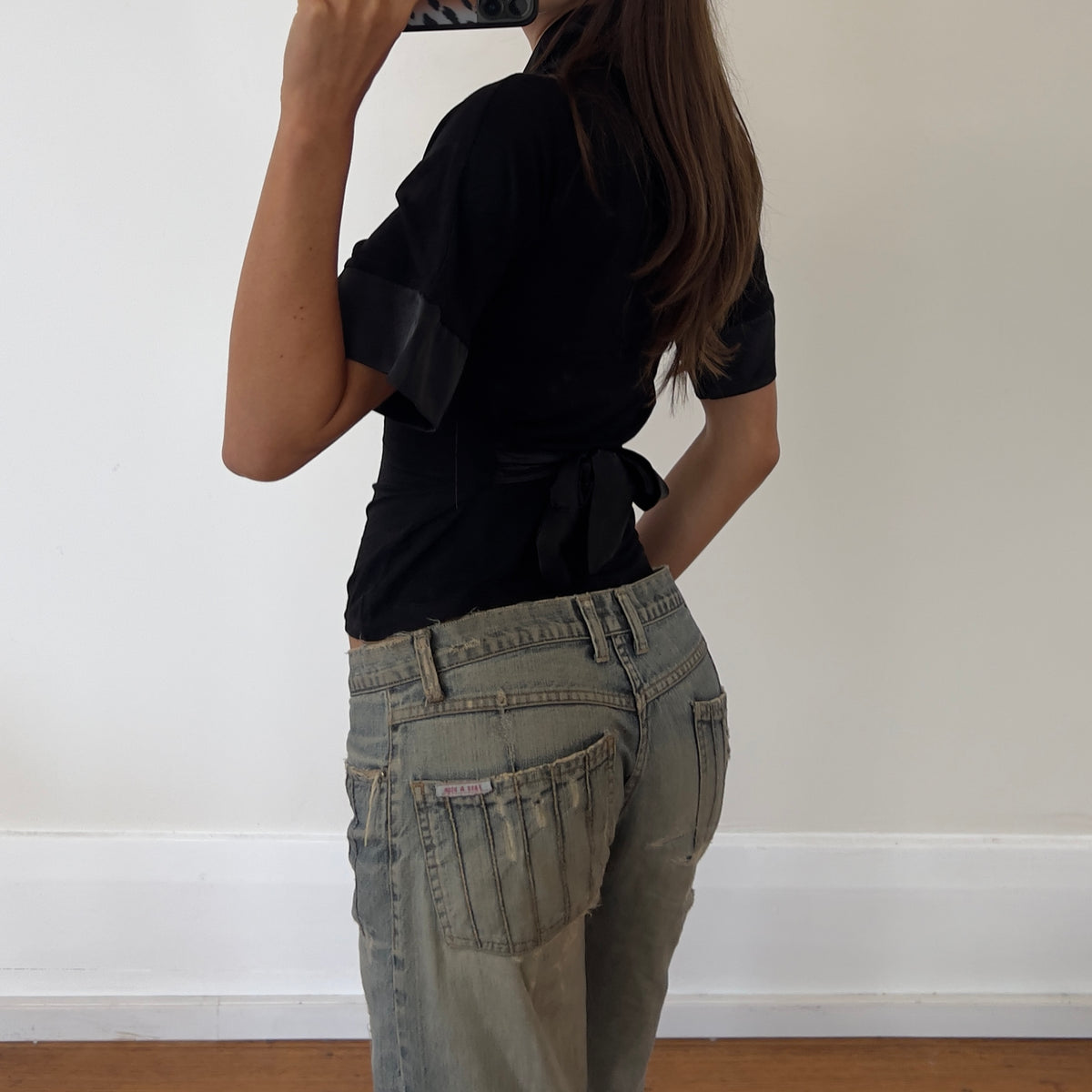 black tie up tee