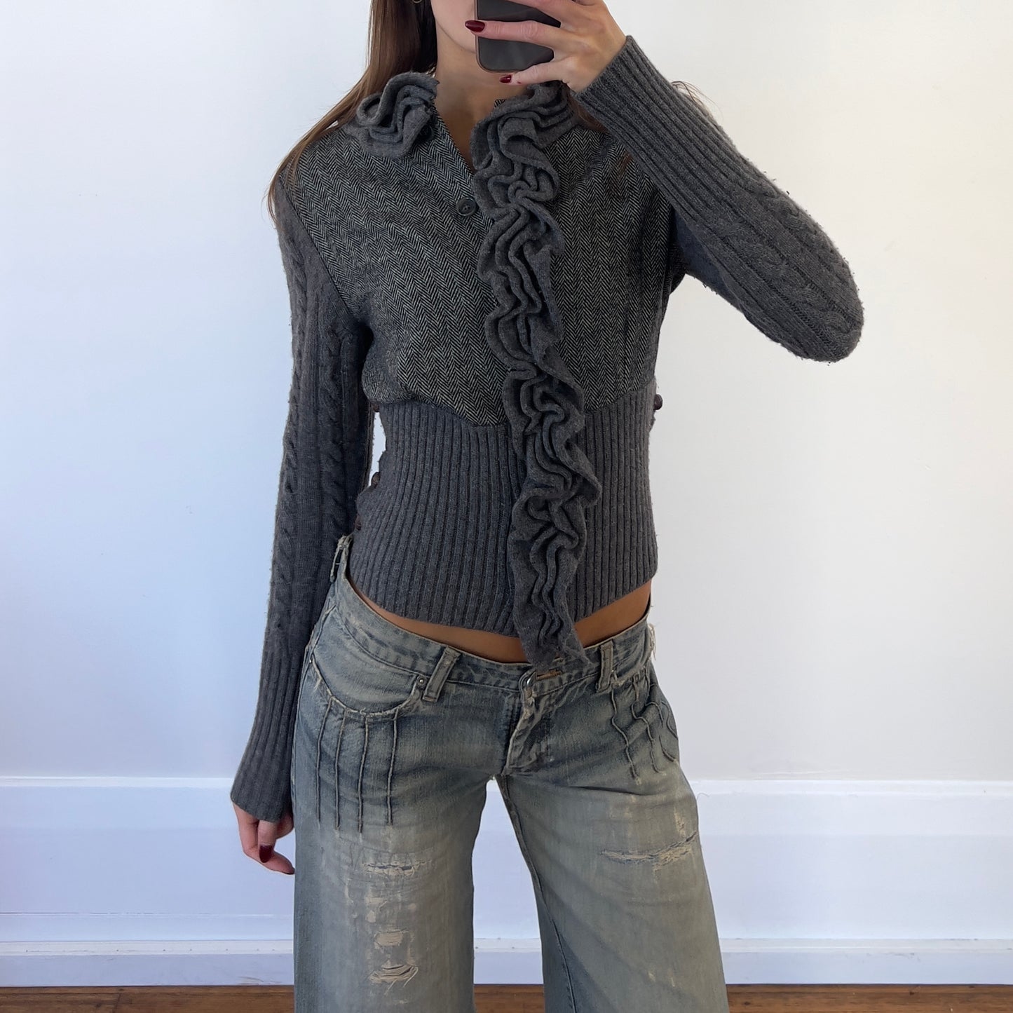 grey wool knit sweater