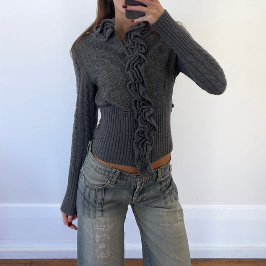 grey wool knit sweater