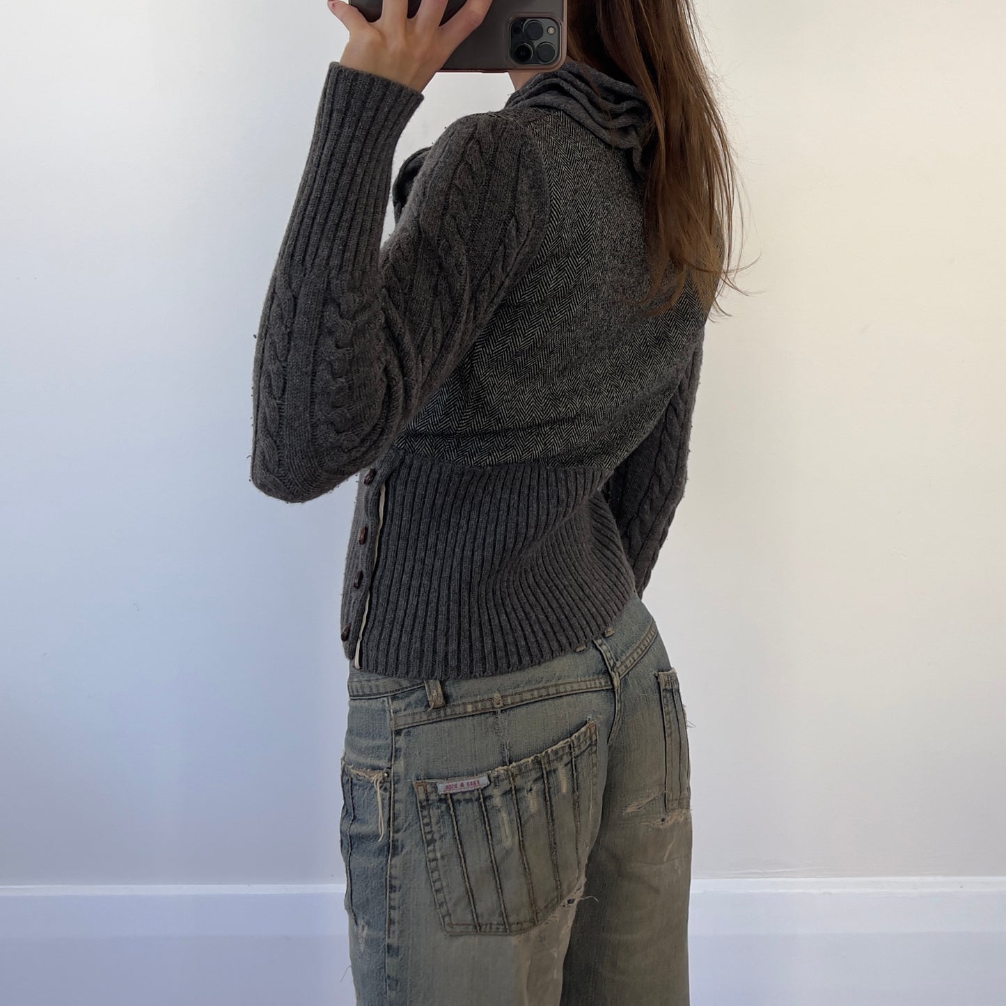 grey wool knit sweater