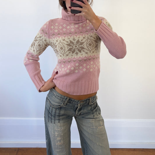 pink wool knit sweater