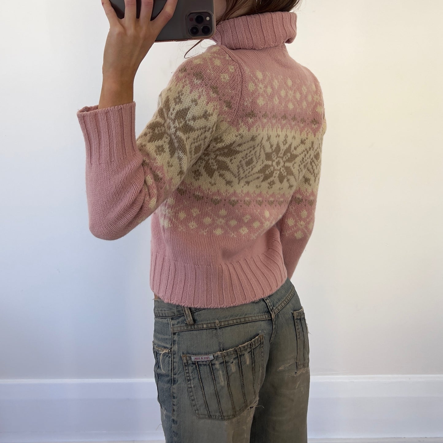 pink wool knit sweater