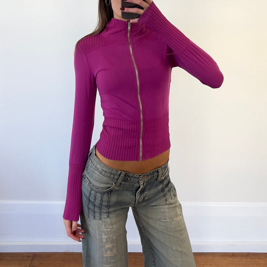 purple zip up long sleeve