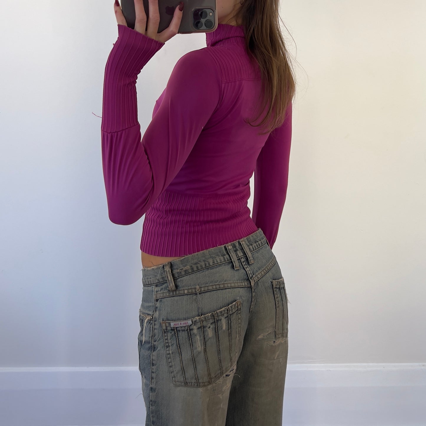 purple zip up long sleeve