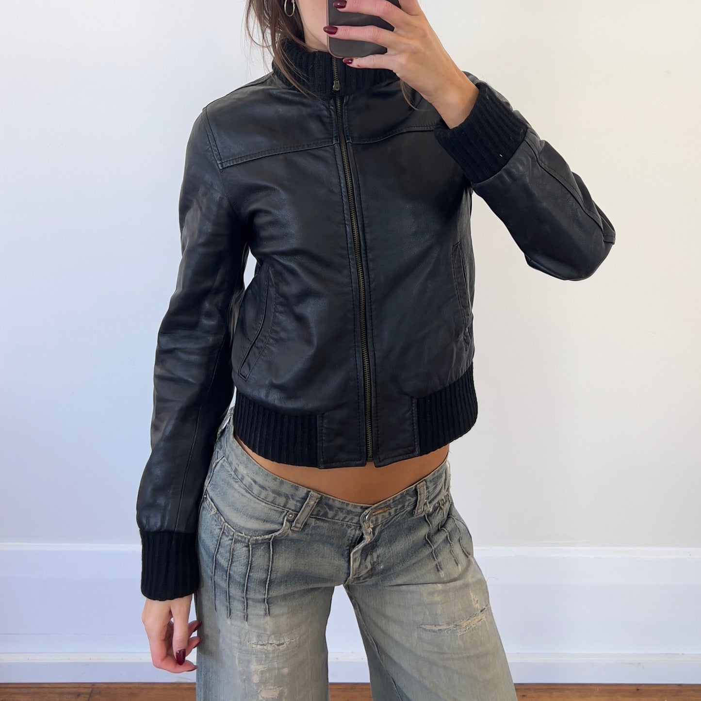 black Italian leather jacket