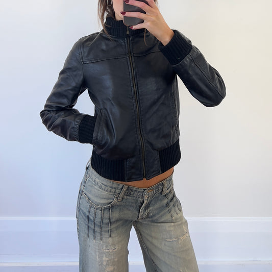 black Italian leather jacket