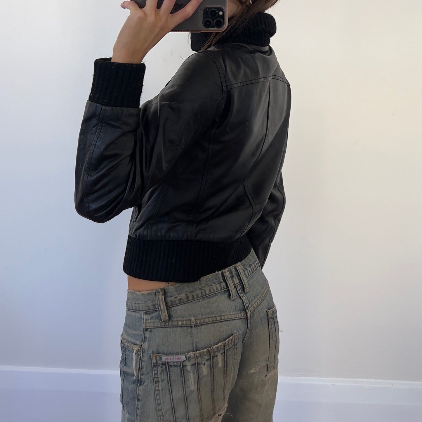 black Italian leather jacket