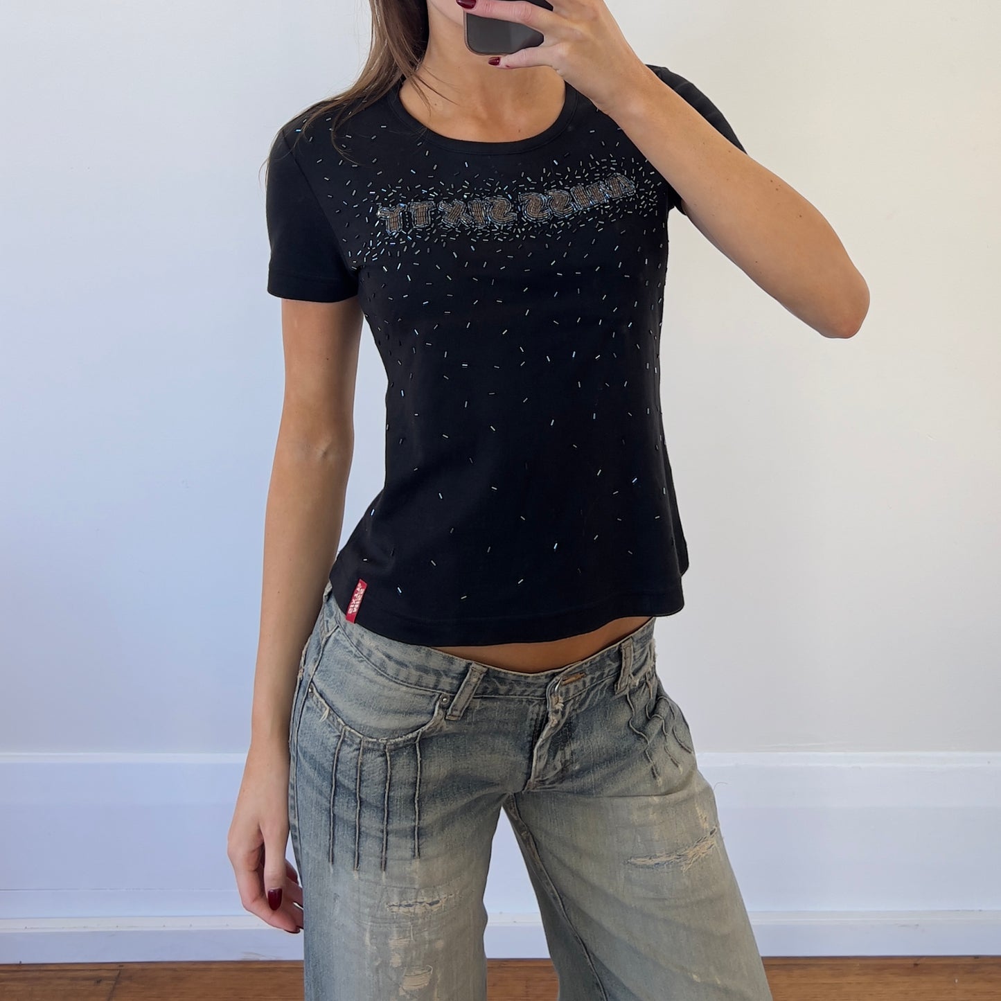 beaded baby tee