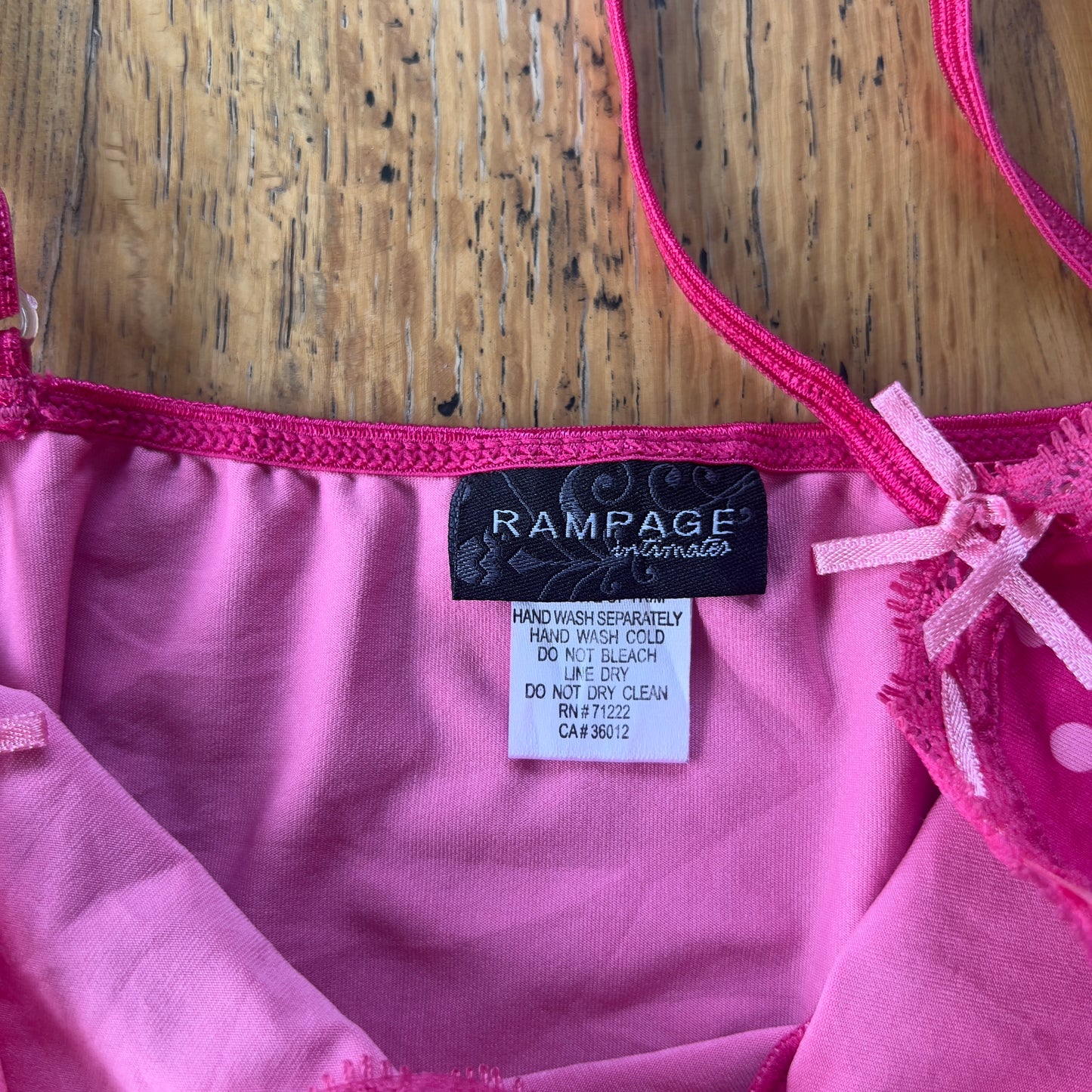pink polkadot babydoll cami