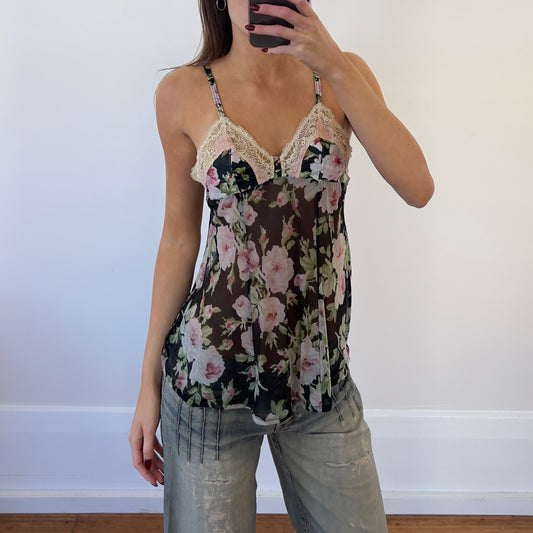 floral sheer cami