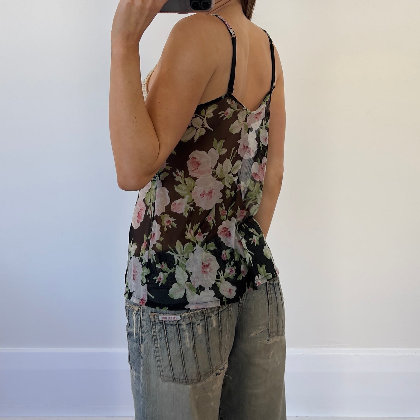floral sheer cami