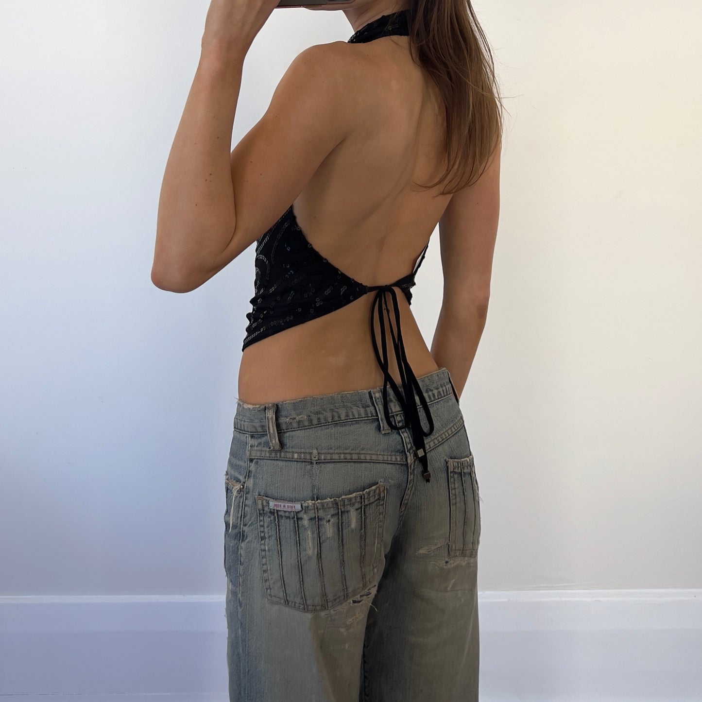 sequin halter top