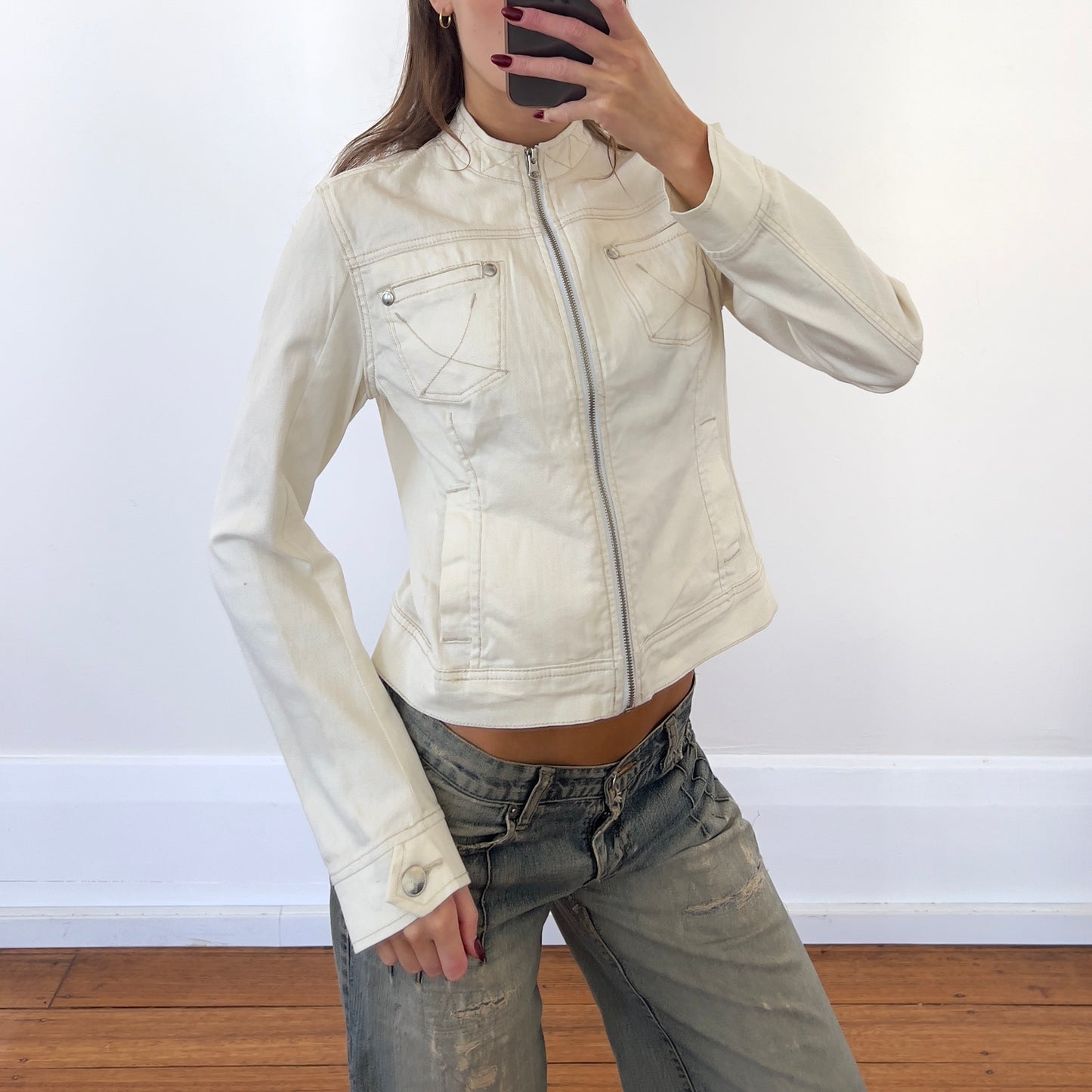 cream denim jacket