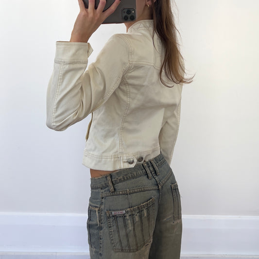 cream denim jacket