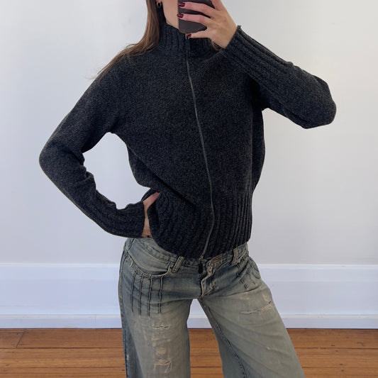 grey wool knit jumper