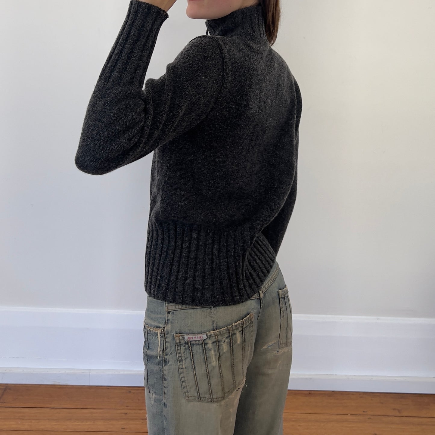 grey wool knit jumper