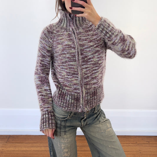 wool zip up knit