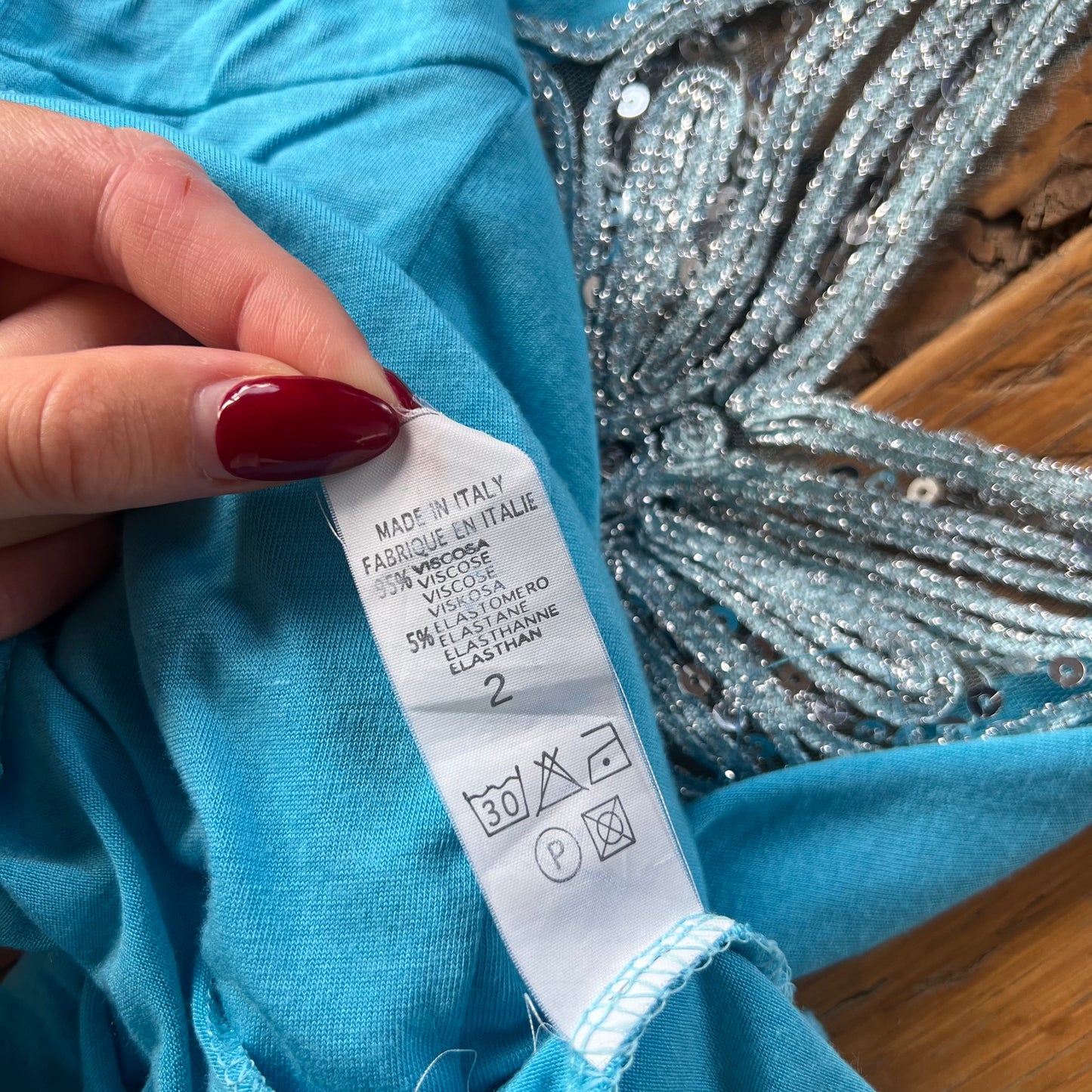 blue butterfly sequin halter