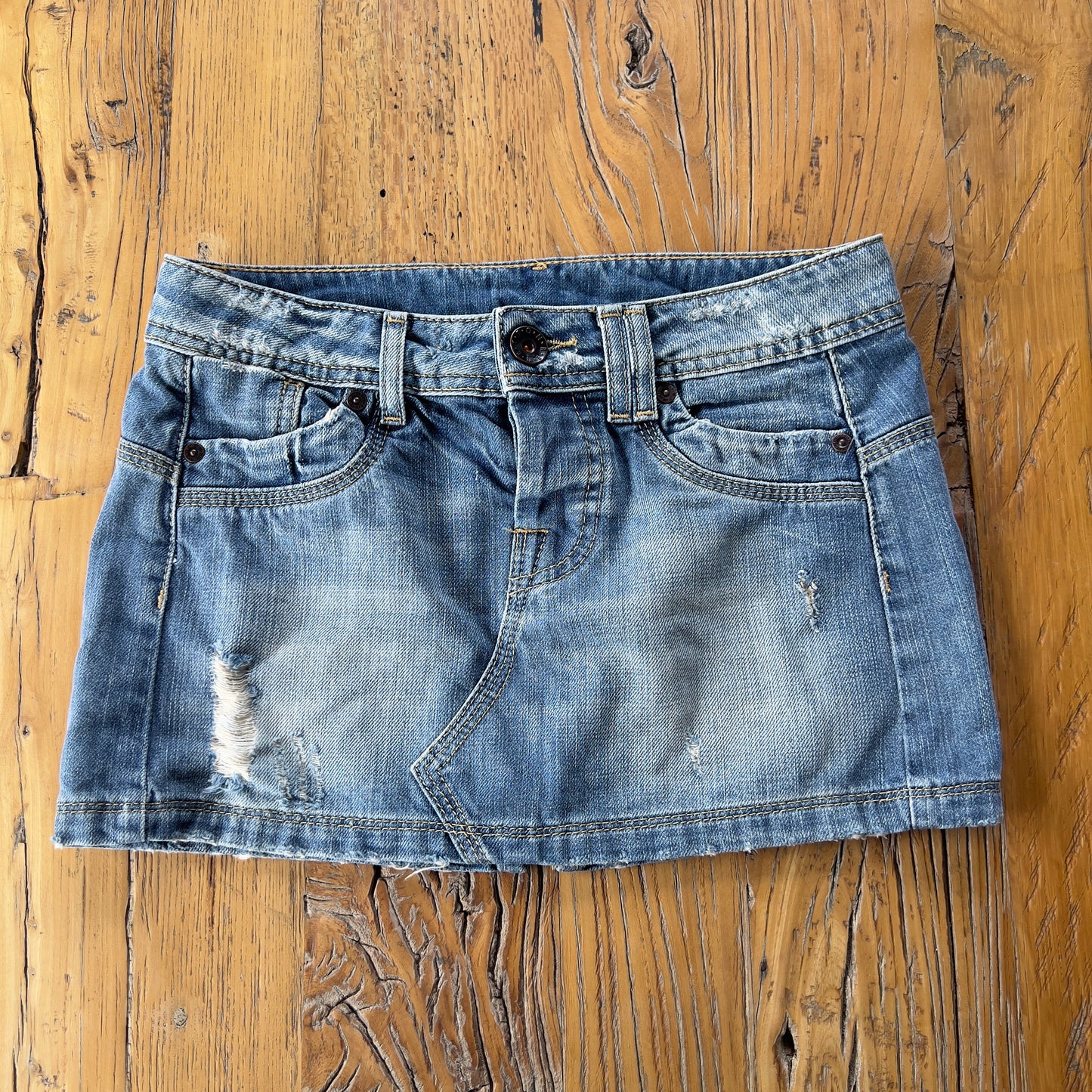 y2k low rise denim mini skirt
