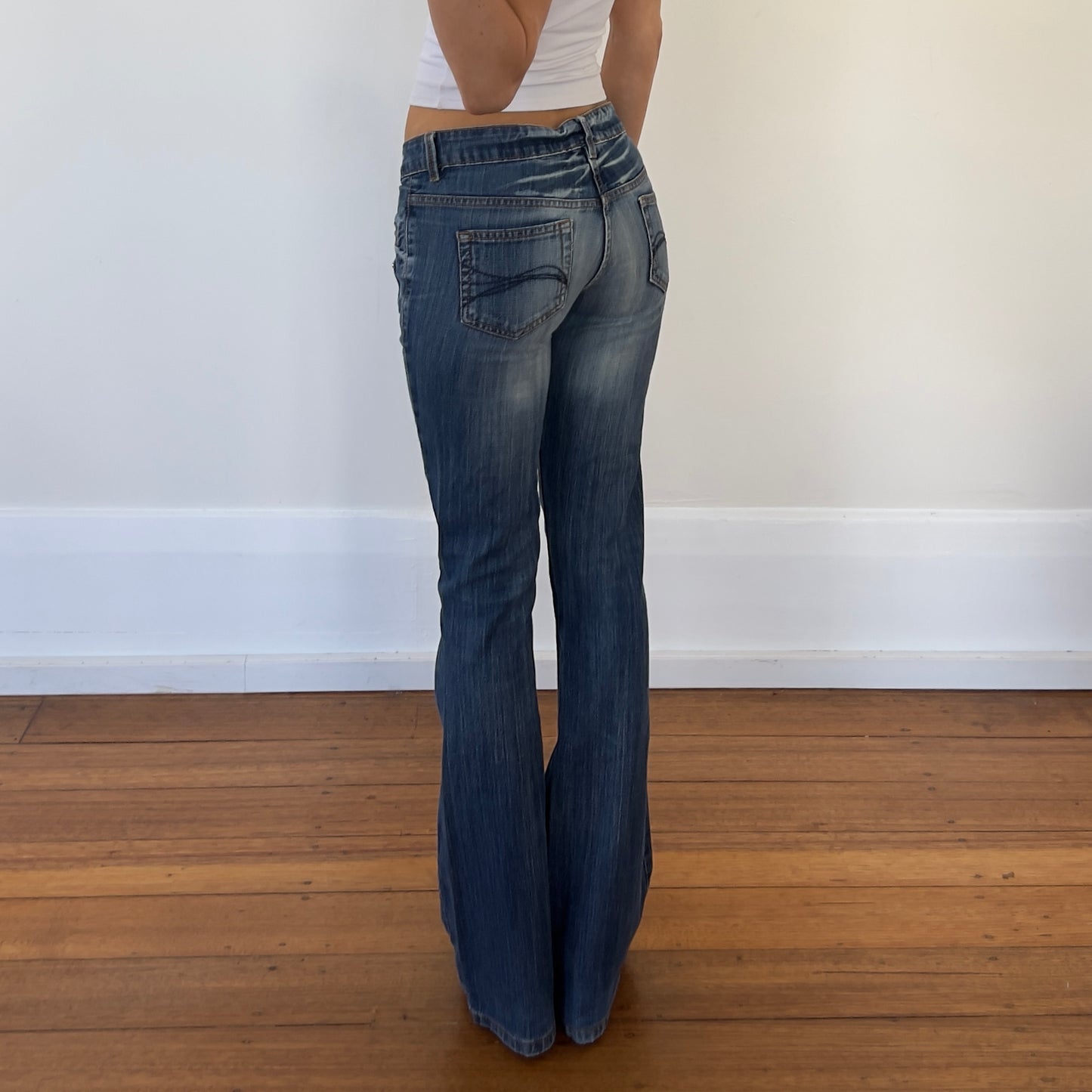 low rise bootcut jeans