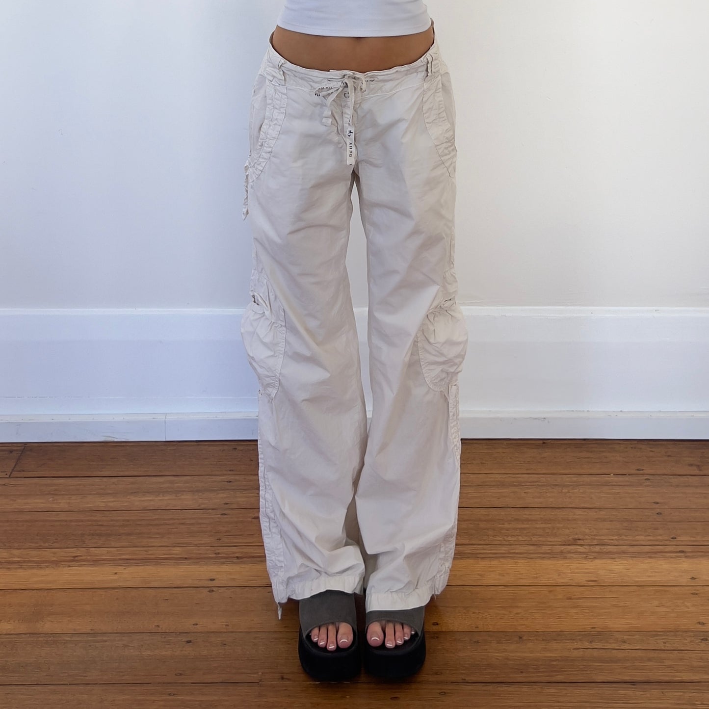 baggy cream cargo pants