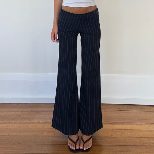 flared pinstripe trousers